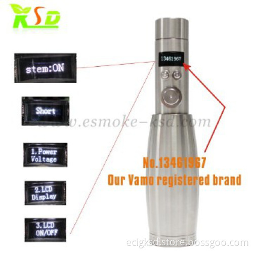 New Vamo VV &VW Mod KSD Stainless steel e-Bowl E-cig